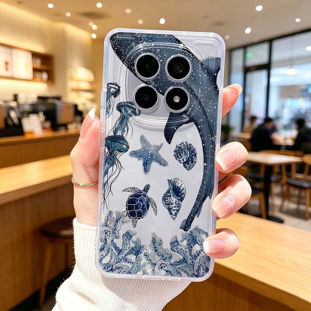 Xiaomi Poco X6 - Telefoonhoesje met oceaanwalvisschildpadpatroon voor Xiaomi POCO